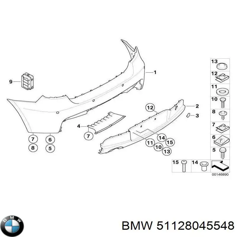 Купити 51128045548 BMW Задній бампер