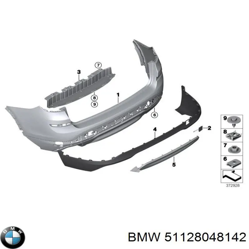 Захист заднього бампера BMW 51128048142 ціна, від 57.00 USD