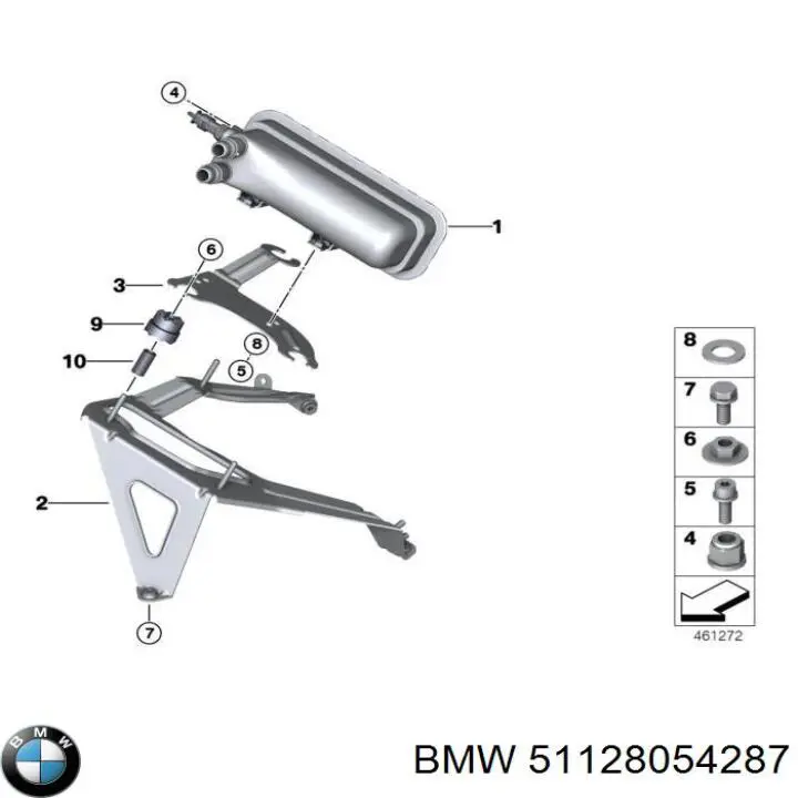 Кронштейн бампера заднього, лівий 51128054287 BMW