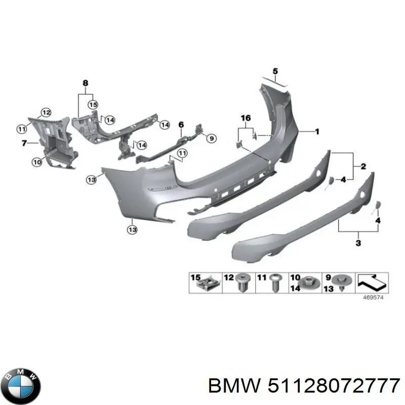 Бампер задній, нижня частина BMW 51128072777 ціна, від 222.15 USD