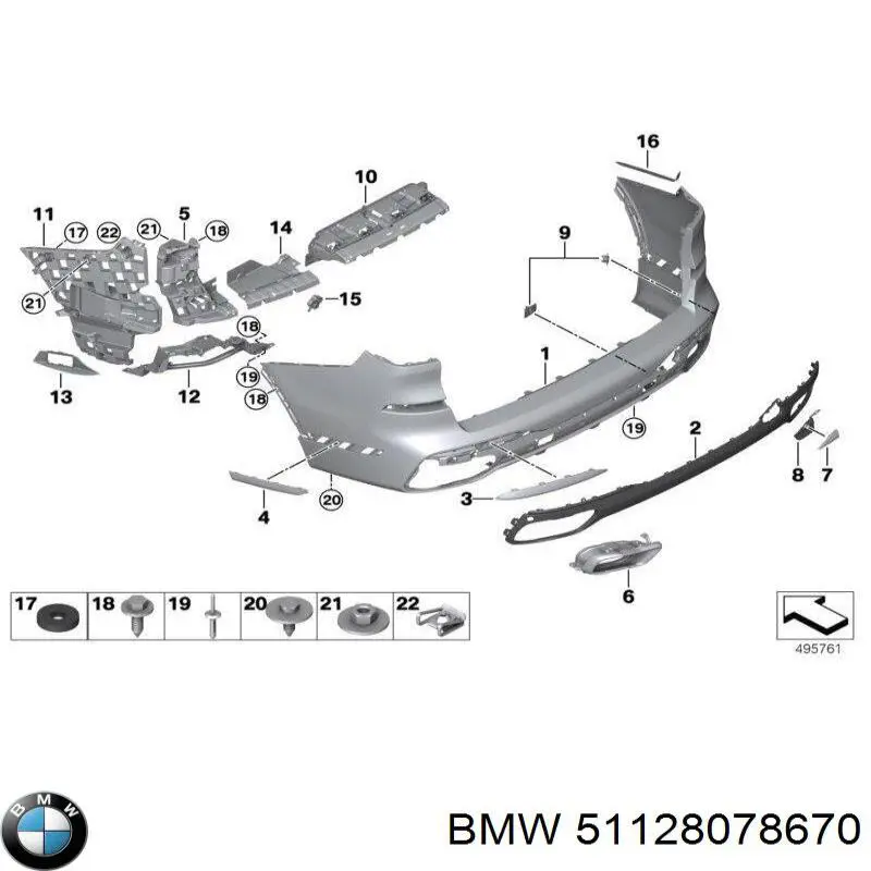 Насадка на глушник BMW 51125A5C8F4 ціна, від 88.66 USD