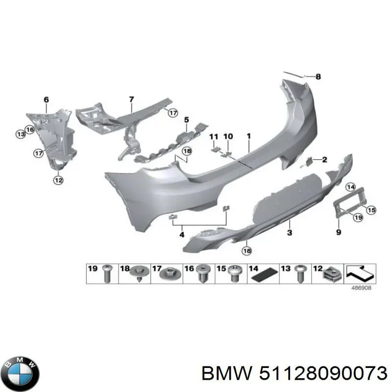 51128090073 BMW Буфер (бампер) задній