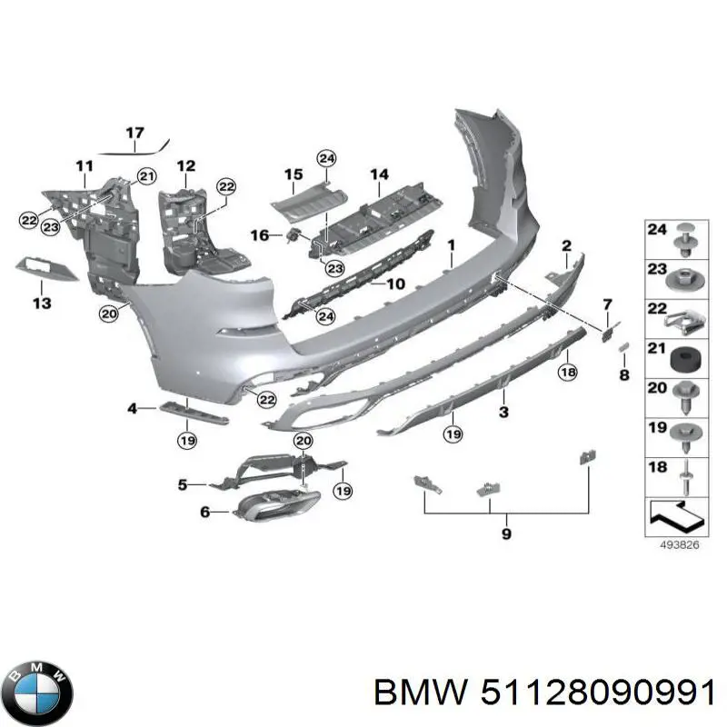  Заглушка бампера буксирувального гака, задня BMW X5 