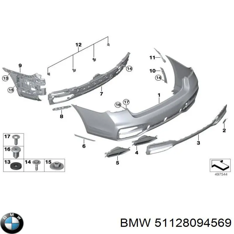 Насадка на глушник BMW 51128094569 ціна, від 306.54 USD