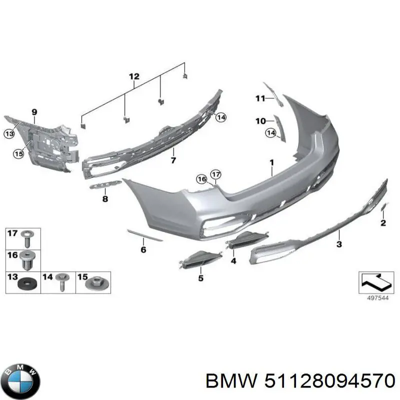 Насадка на глушник BMW 51128094570 ціна, від 126.98 USD