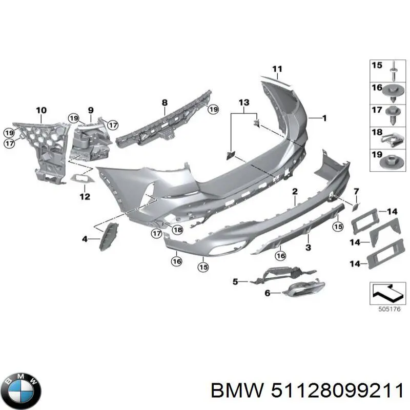 51128099211 BMW Буфер (бампер) задній