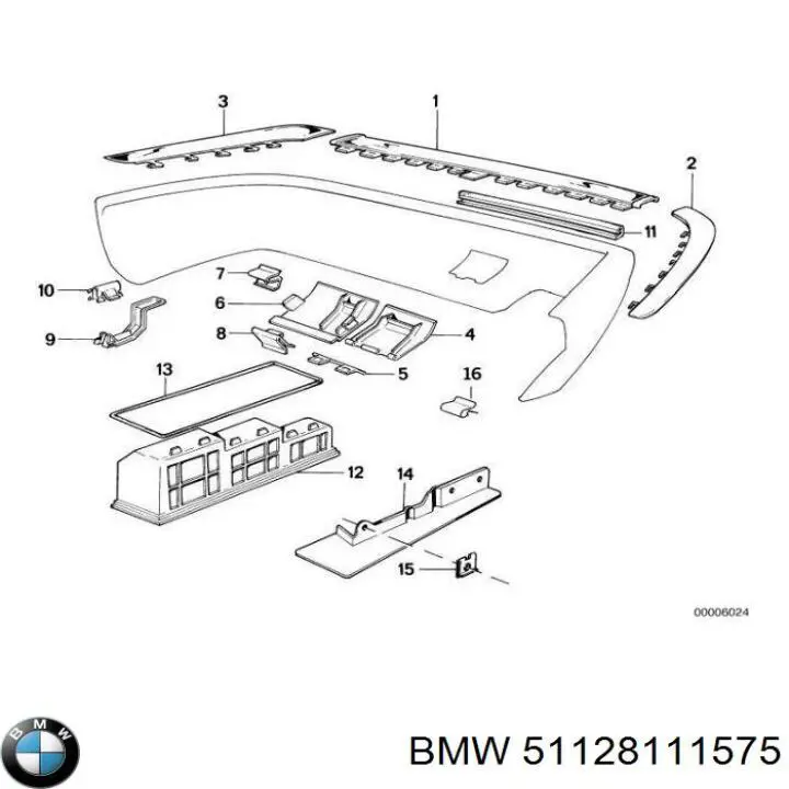 51128111575 BMW Молдинг бампера заднього, лівий