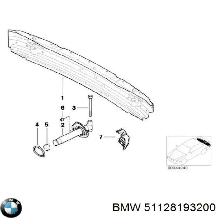 51128193200 BMW Шина бампера заднього