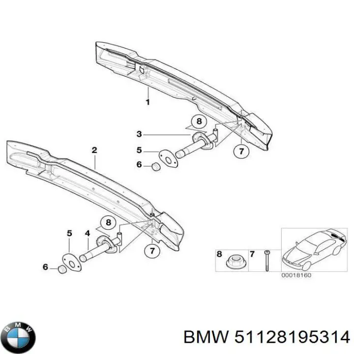 Купити 8195314 BMW Буфер бампера заднього