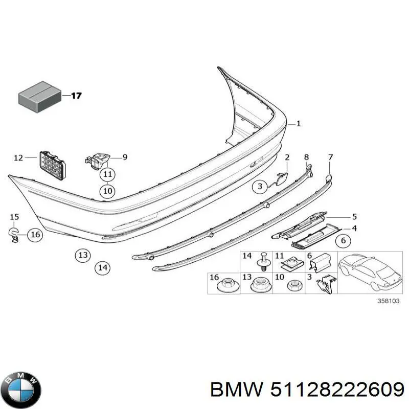 Купити 51128222609 BMW Задній бампер