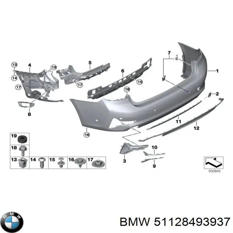 51128493937 BMW Буфер (бампер) задній