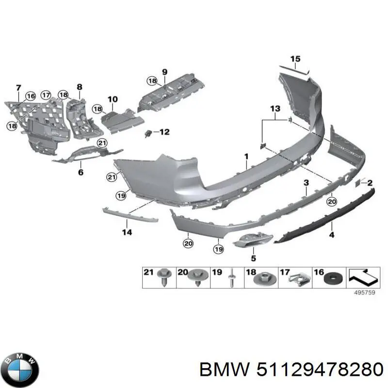Бампер задній, нижня частина BMW 51129478280 ціна, від 111.11 USD