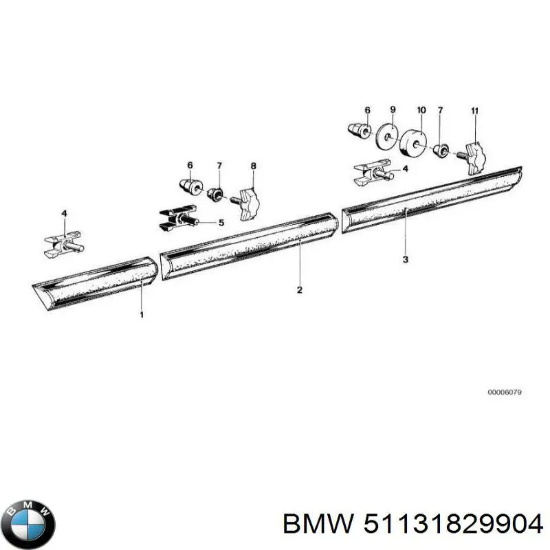 Кронштейн/хомут глушника, задній 51131829904 BMW