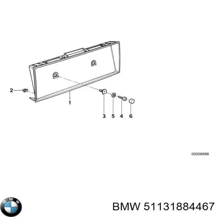Кронштейн/хомут глушника, задній 51131884467 BMW