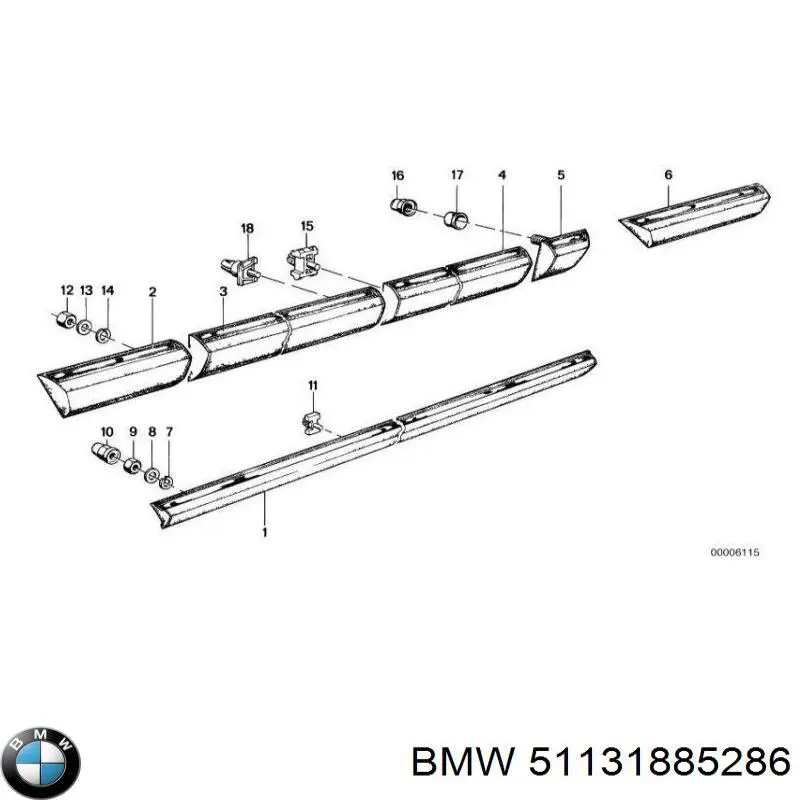 Накладка задніх правих дверей, нижня на BMW 7 (E23)