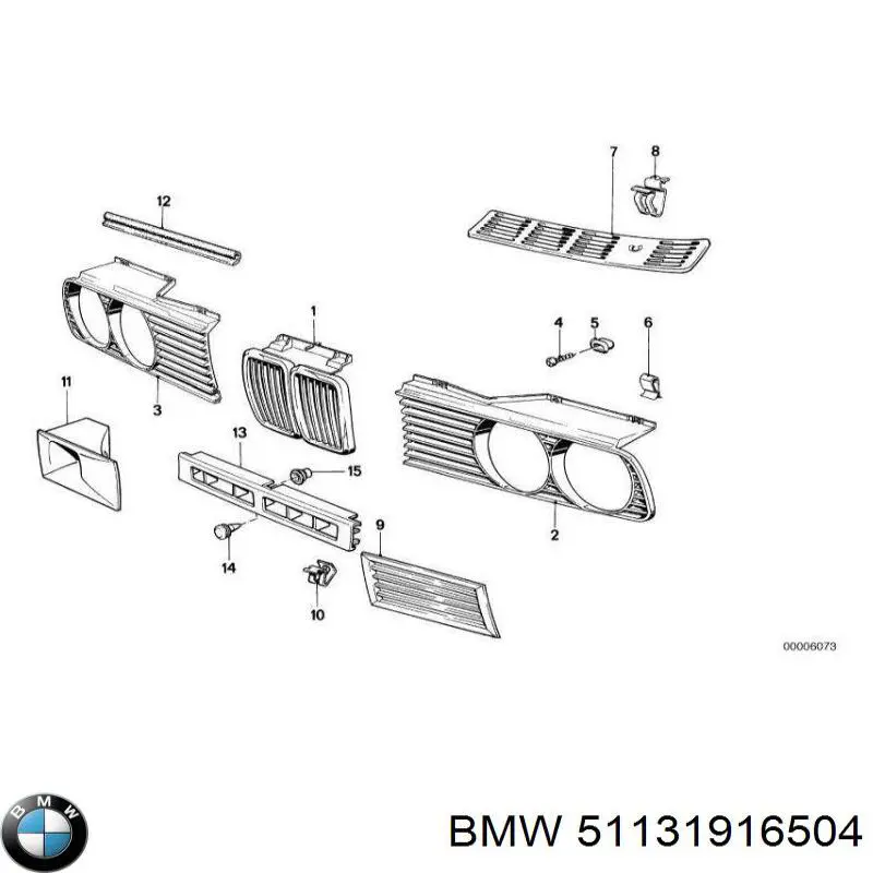 Решітка радіатора 51131916504 BMW