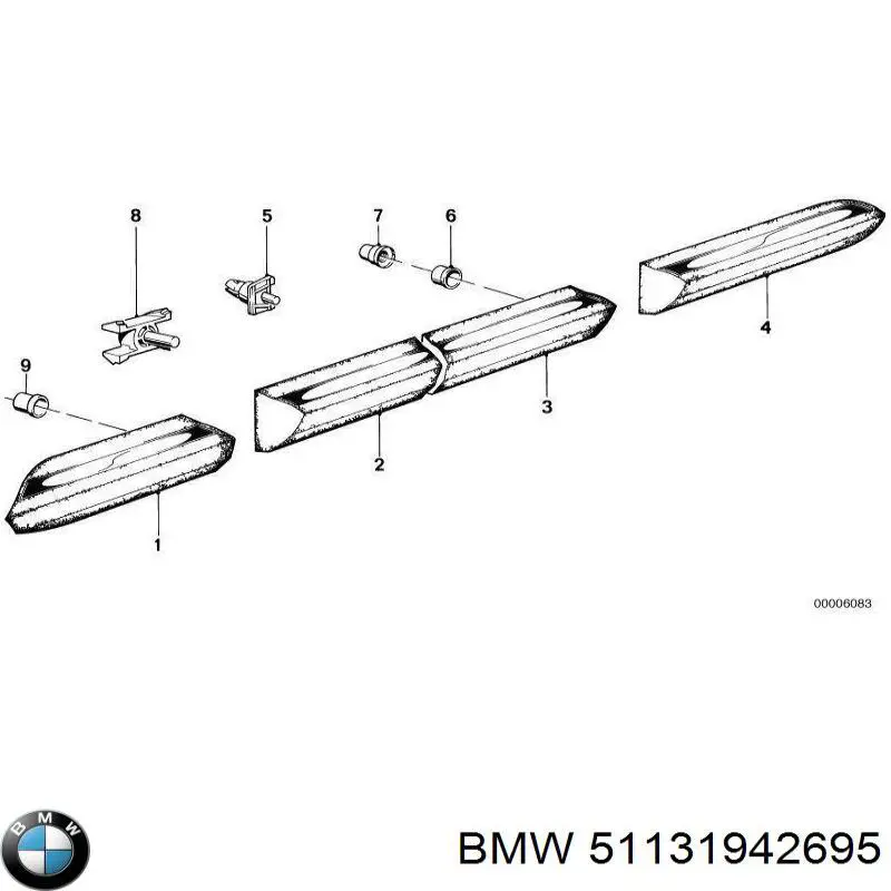 Молдинг передньої лівої двері BMW 51131942695 ціна, від 340.00 USD