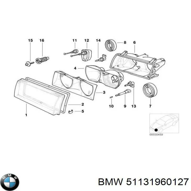 Кліпса (пістон) кріплення молдинга двері на BMW 3 (E46)
