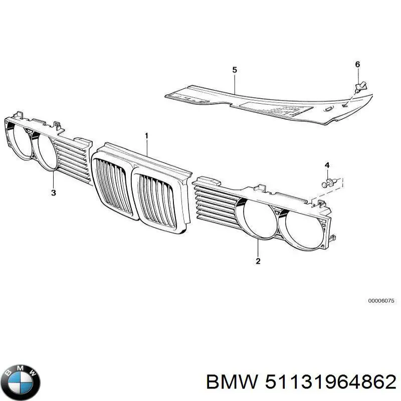 51131964862 BMW Решітка радіатора права