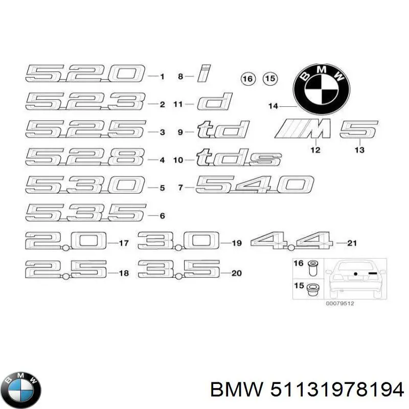 Накладка переднього правого крила BMW 51131978194 ціна, від 92.59 USD
