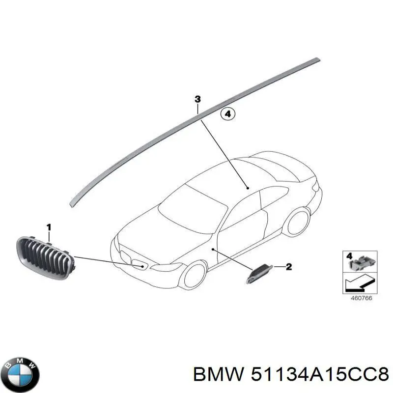 Купити 51135A3D004 BMW Решітка радіатора права