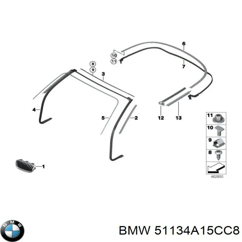 51135A3D004 BMW Решітка радіатора права