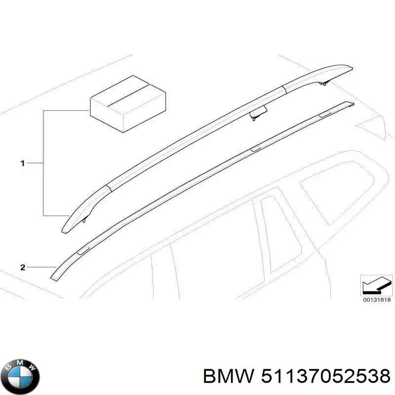 Рейки-рейлінг багажника правий на BMW X3 (E83)