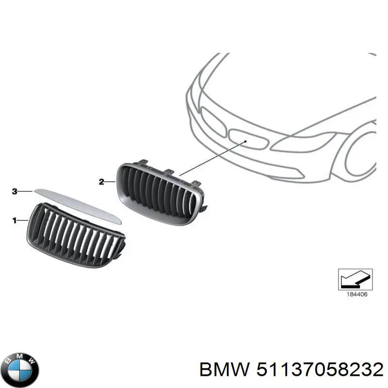 51137058232 BMW Молдинг даху, правий
