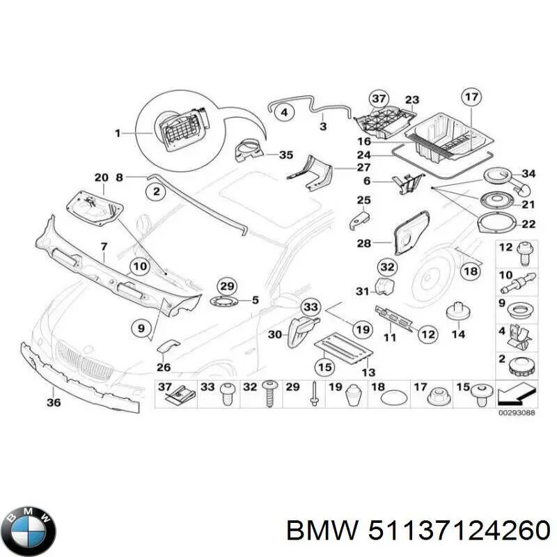 Молдинг даху, правий BMW 51137124260 ціна, від 287.00 USD