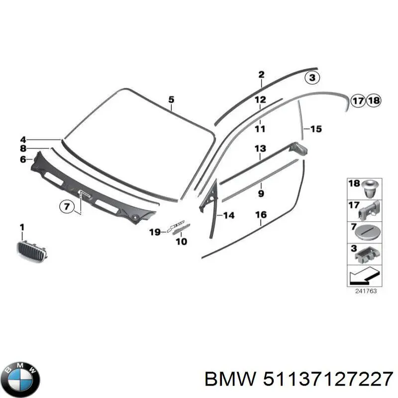51137127227 BMW решітка радіатора ліва