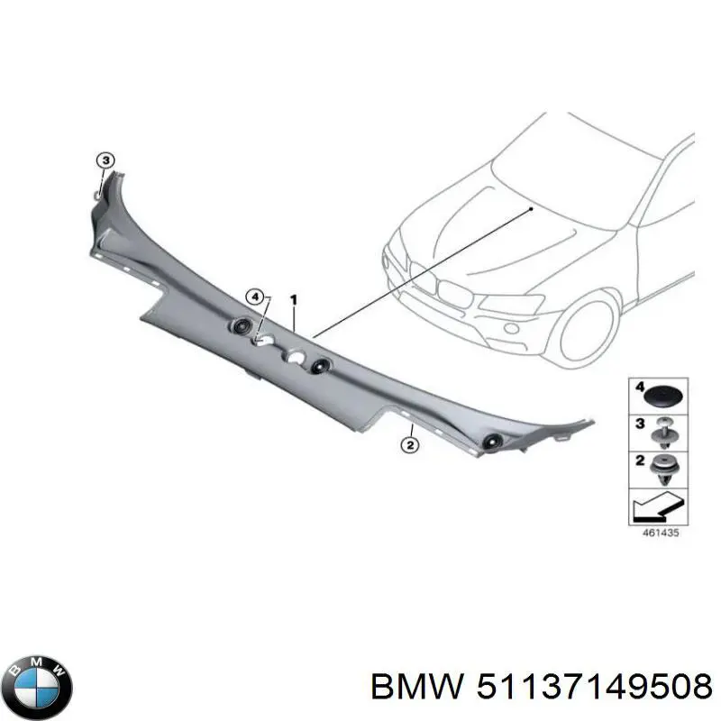 Купити 51137149508 BMW Захисна решітка радіатора