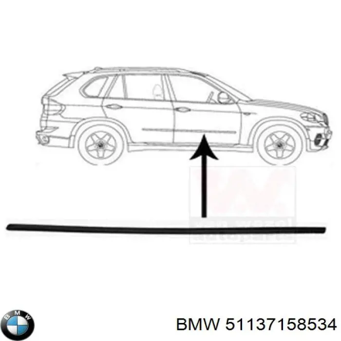 Молдинг передньої правої двері BMW 51137158534 ціна, від 15.20 USD