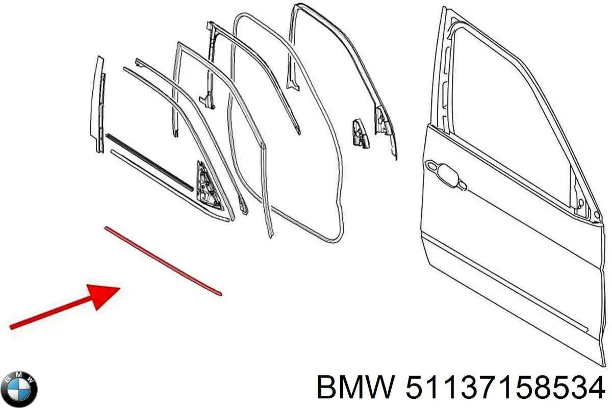 51137158534 BMW молдинг передньої правої двері
