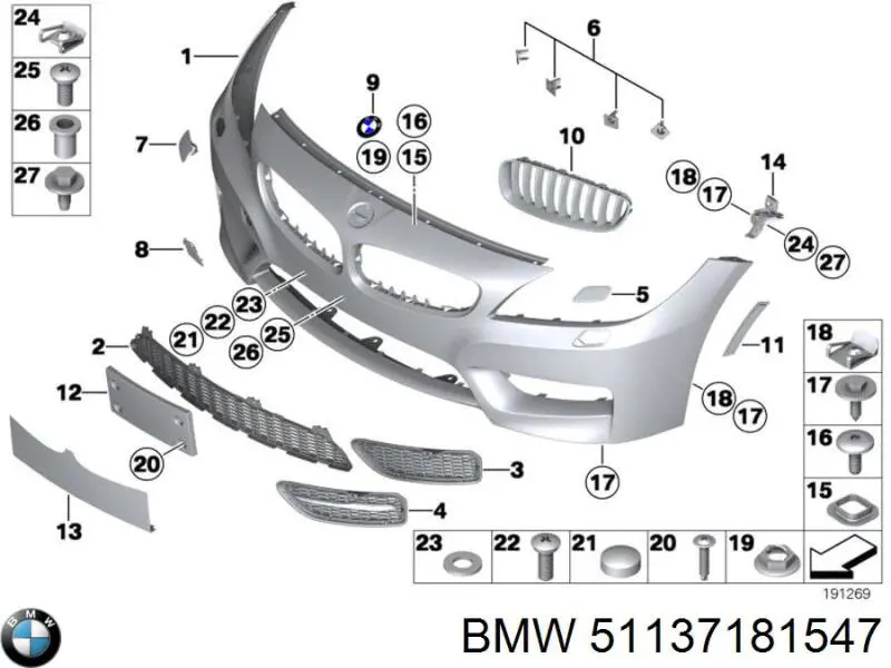51137181547 BMW Решітка радіатора ліва
