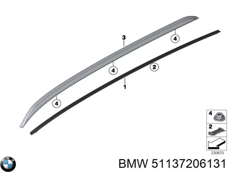 Молдинг даху, лівий BMW 51137206131 ціна, від 23.44 USD