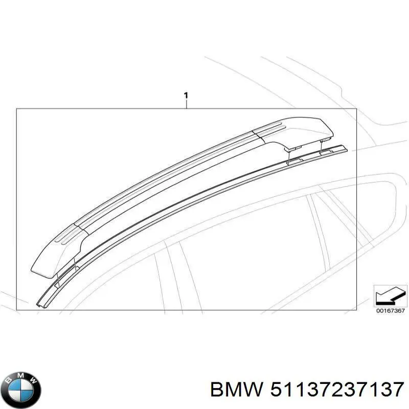 Рейки-рейлінг багажника лівий BMW 51137237137 ціна, від 177.17 USD