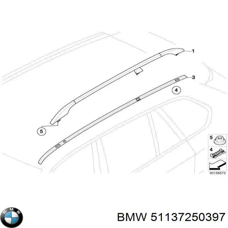 51137250397 BMW Молдинг даху, лівий