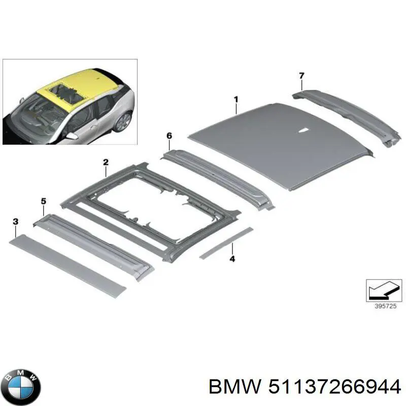 51137266944 BMW Дах кабіни (кузова)