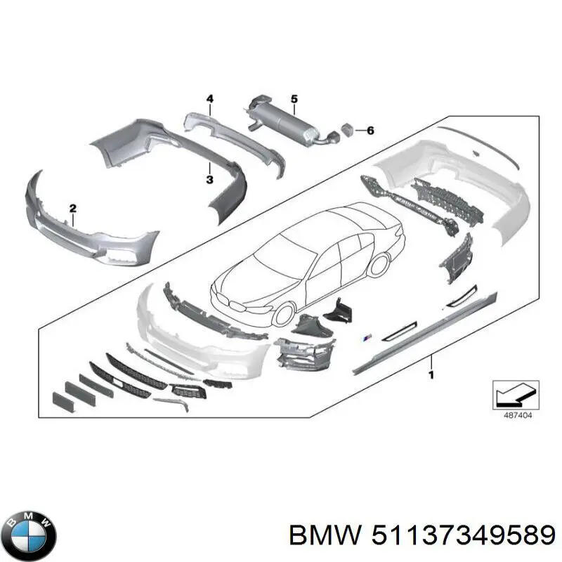 51137349589 BMW Молдинг бампера переднього, центральний