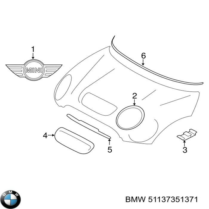 Купити 51137351371 BMW Рамка/облицювання фари лівої