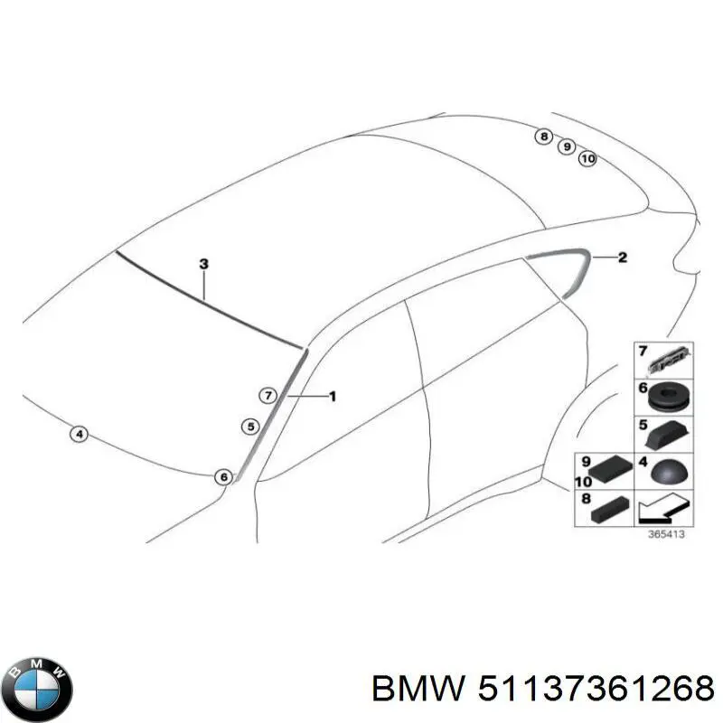 Купити 51137491969 BMW Пістон (кліп) кріплення підкрилки переднього крила