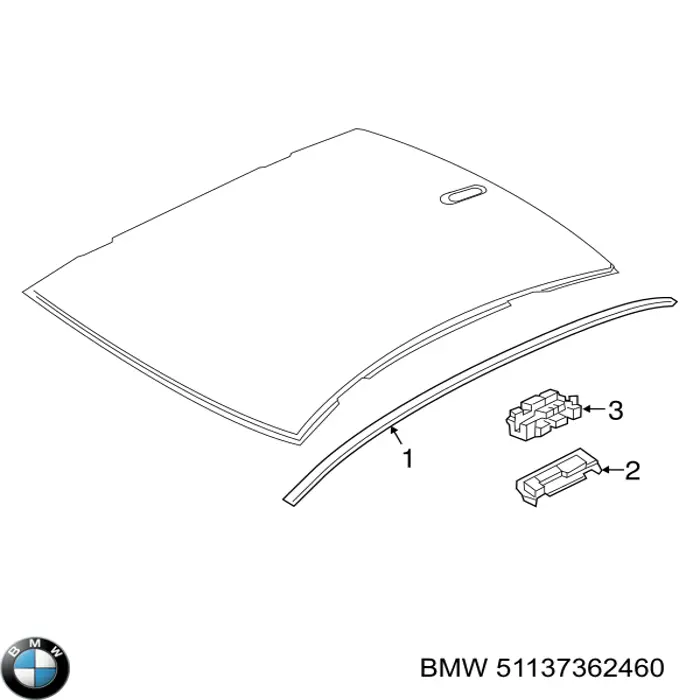 Молдинг даху, правий BMW 51137362460 ціна, від 19.00 USD