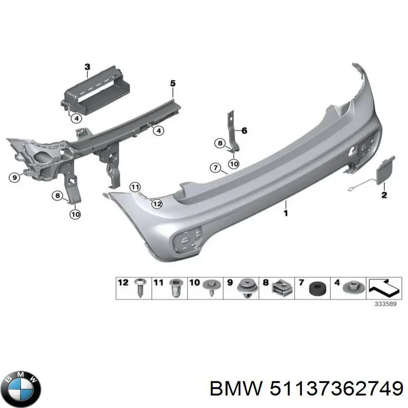 Кріплення переднього номера автомобіля BMW 51137362749 ціна, від 32.27 USD