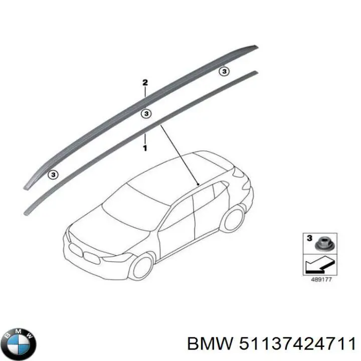 51137424711 BMW Автомобільний рейлінг на дах лівий