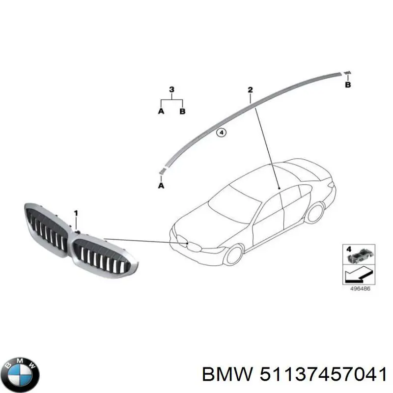 Облицювання радіатора BMW 51137457041 ціна, від 47.18 USD