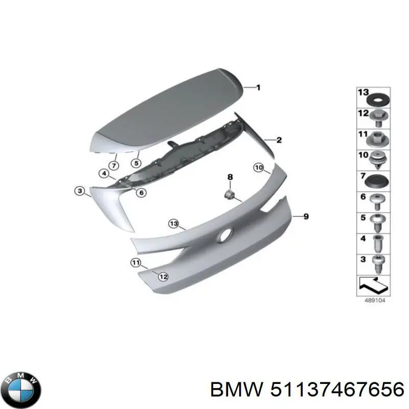 51137467656 BMW Накладка задніх 3-х/5-х дверей