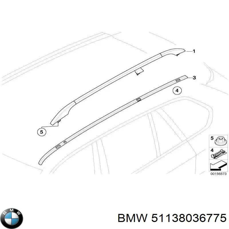 51138036775 BMW Рейлінг даху лівий