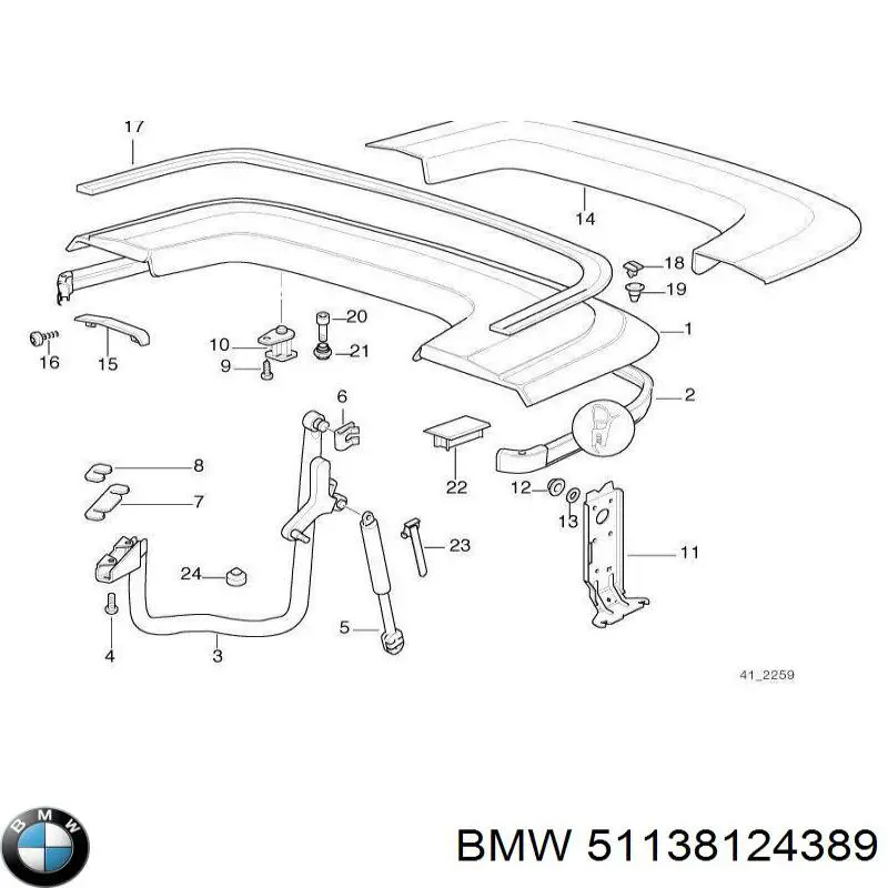 Пістон (кліп) кріплення решітки радіатора до панелі BMW 51138124389 ціна, від 1.72 USD