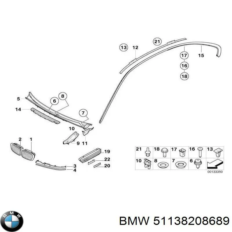 Молдинг даху, лівий BMW 51138208689 ціна, від 63.34 USD