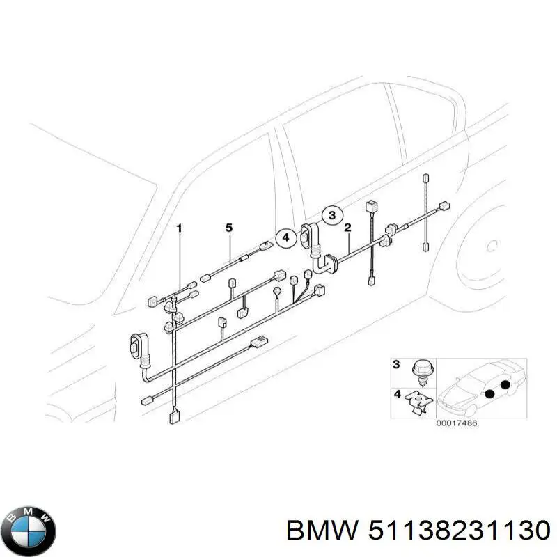 Купити 51138231130 BMW Кліпса (пістон) кріплення молдинга двері